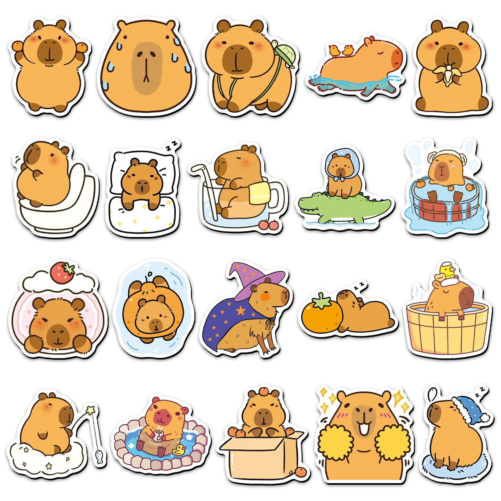 Capybara Fridge Magnet 20 Pieces Cartoon Cute Water Pig Whiteboard Soft Magnetic for Fridge Crafts Reporting Board Home Classroom Photos Fridge Office Kitchen Decorative