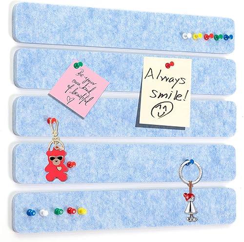 Paquete de 5 tableros de anuncios para dormitorio, oficina, decoración de pared del hogar, tablero de anuncios, tablero de corcho autoadhesivo con
