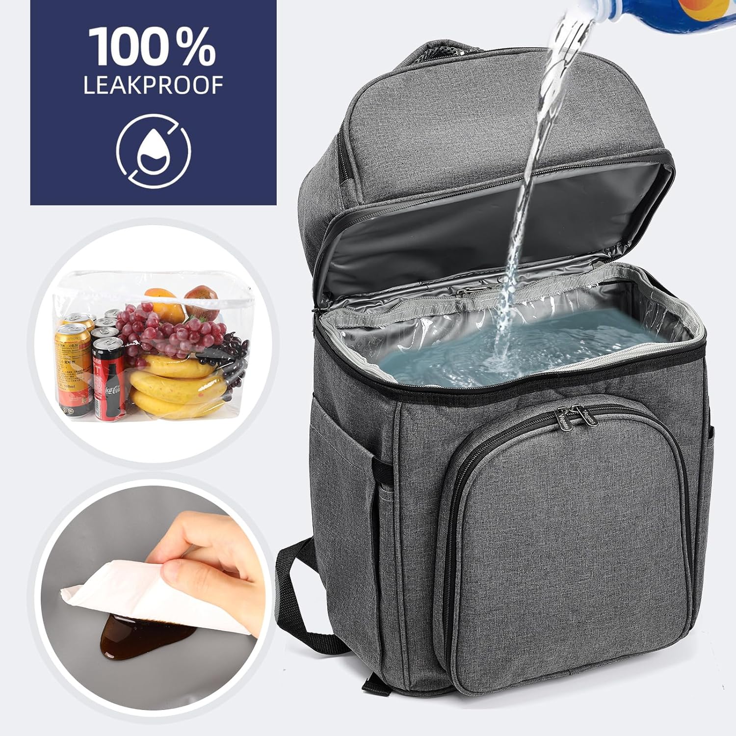 Picnic Backpack & Accessories - Picnic Set for 2 Person with 2 Insulated Cooler Compartment, Lightweight Blanket and Cutlery Set, Perfect for Wedding Gifts for Couples and Bridal Shower Gifts - Image 4