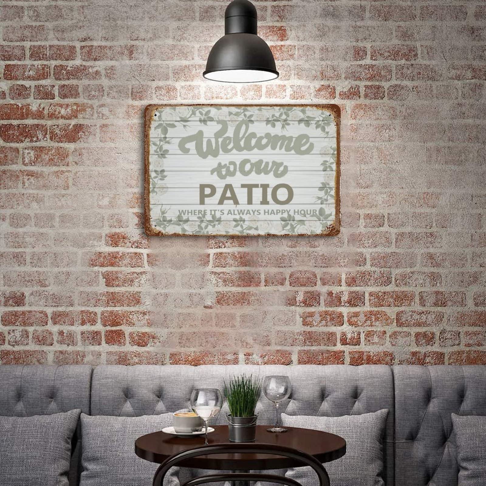 Targa In Metallo Vintage Welcome Patio Rules – Decorazione Da Parete Retrò 20x30 Cm – Regalo Ideale - 4