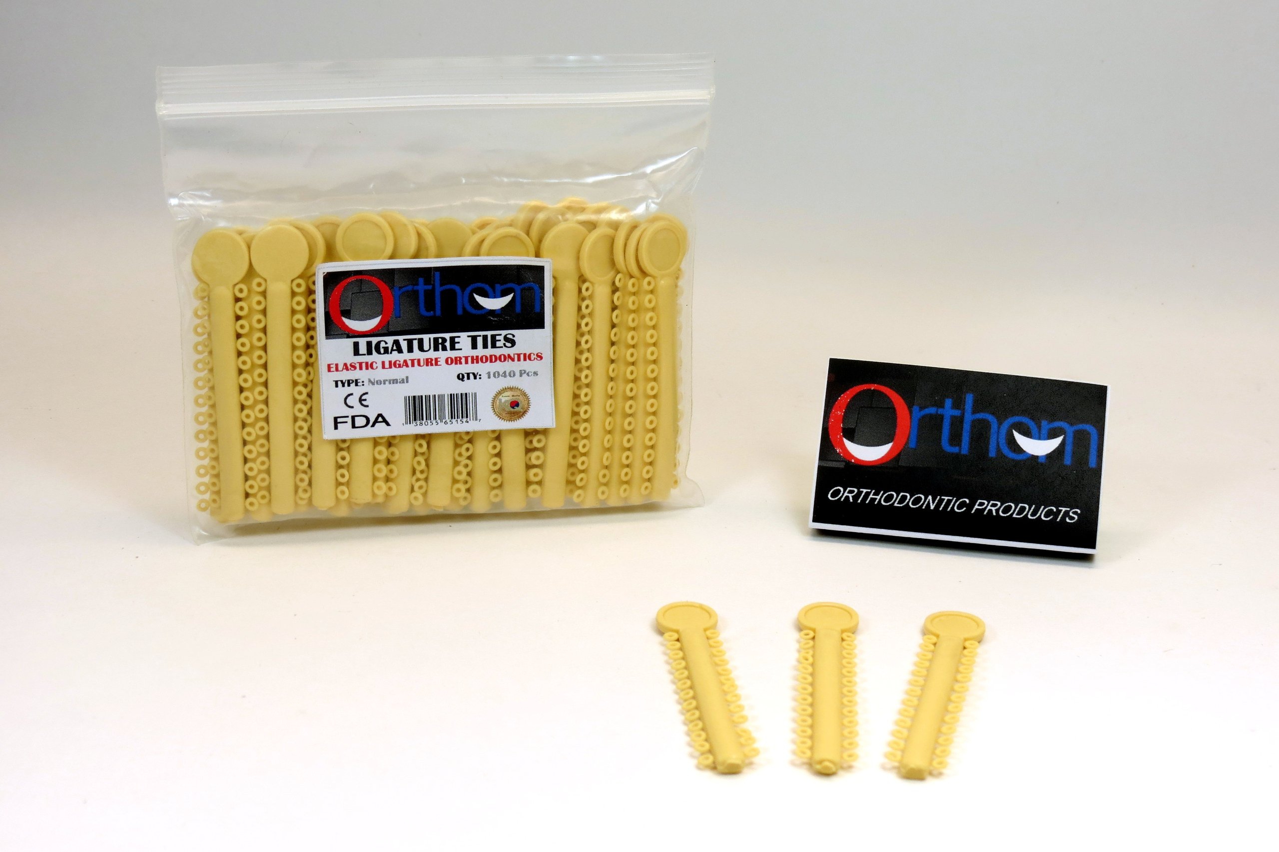 Dental Elastic Orthodontic Ligature Ties Bands Kit Cream Beige /1040 Pcs Set ORTHOM USA