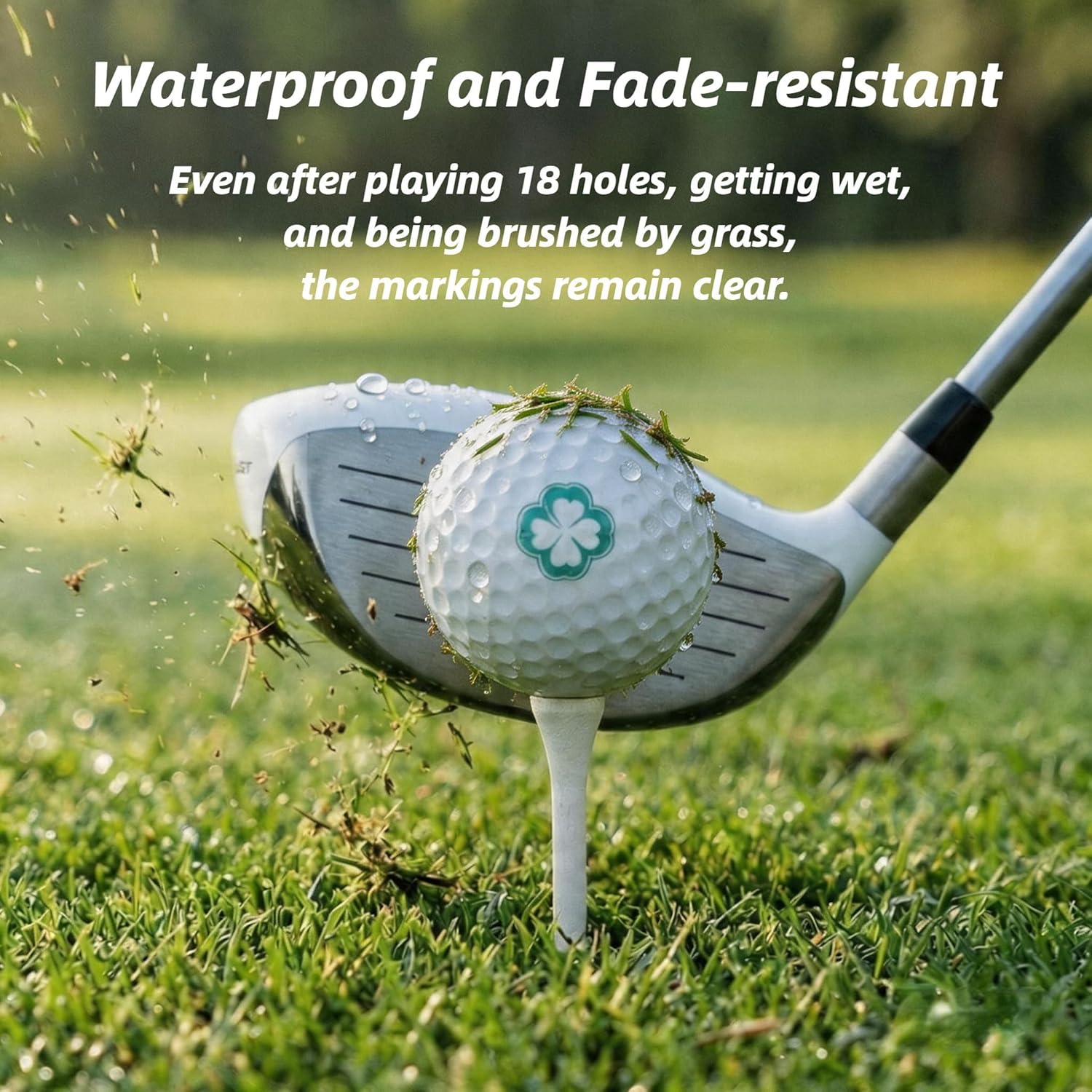 Golf Ball Stamp, Lucky Clover Self-Inking Golf Ball Marker Stamper, Waterproof Quick-Dry Reusable Golf Ball Identifier to Mark Balls, Ideal Golf Gift for Men Dads Retirement Father's Day