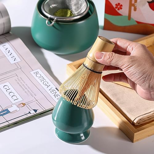 Miniatura 3 de Kit de Ceremony Matcha  Batidor tradicional de bambú (Chasen) Scoop (Chashaku) Tradicional Chawan Bowl Soporte para batidor  El juego de matcha