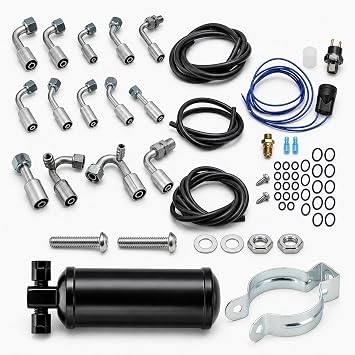 Classic Car R134a AC Retrofit Kit with Barrier Hoses & Drier