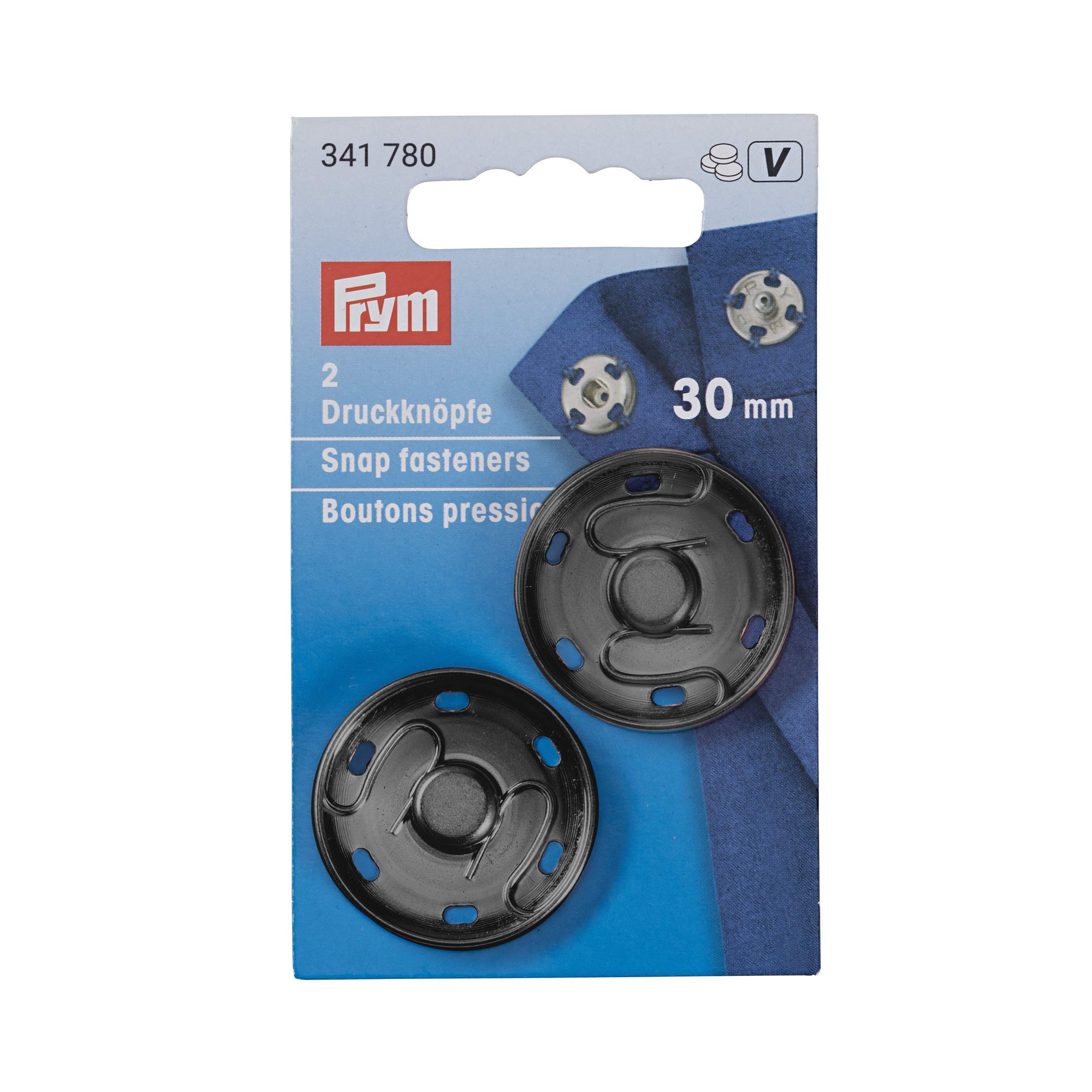Prym Sew On Metal Snap Fasteners Gunmetal - Per Pack Of 2