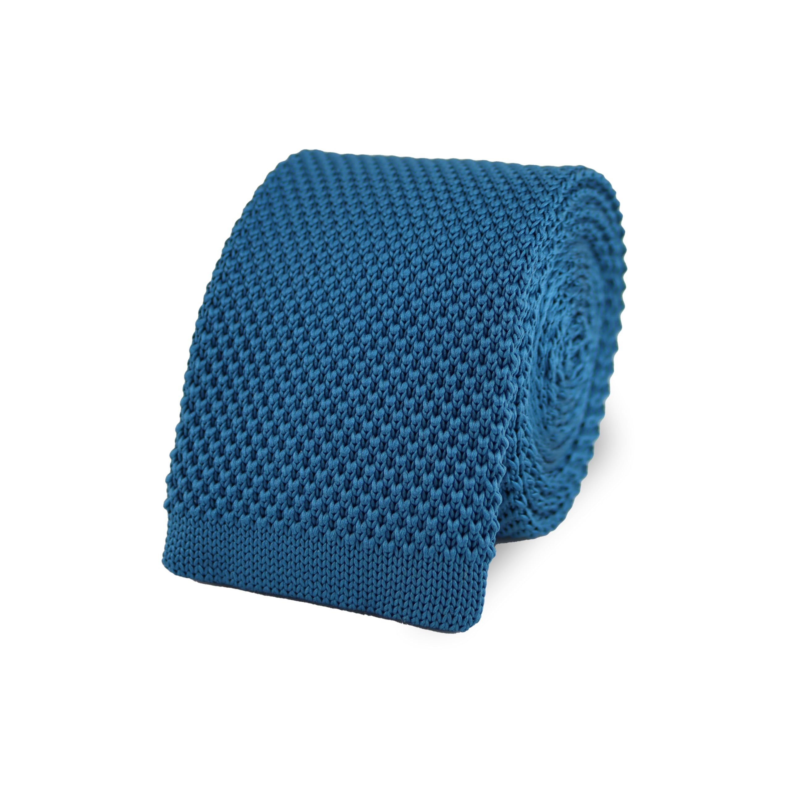 The Gents Lab Men's Dark Teal Square End Knitted Neck Tie Made From 100% Soft Polyester | Over 20+ Colours (Dark Teal)