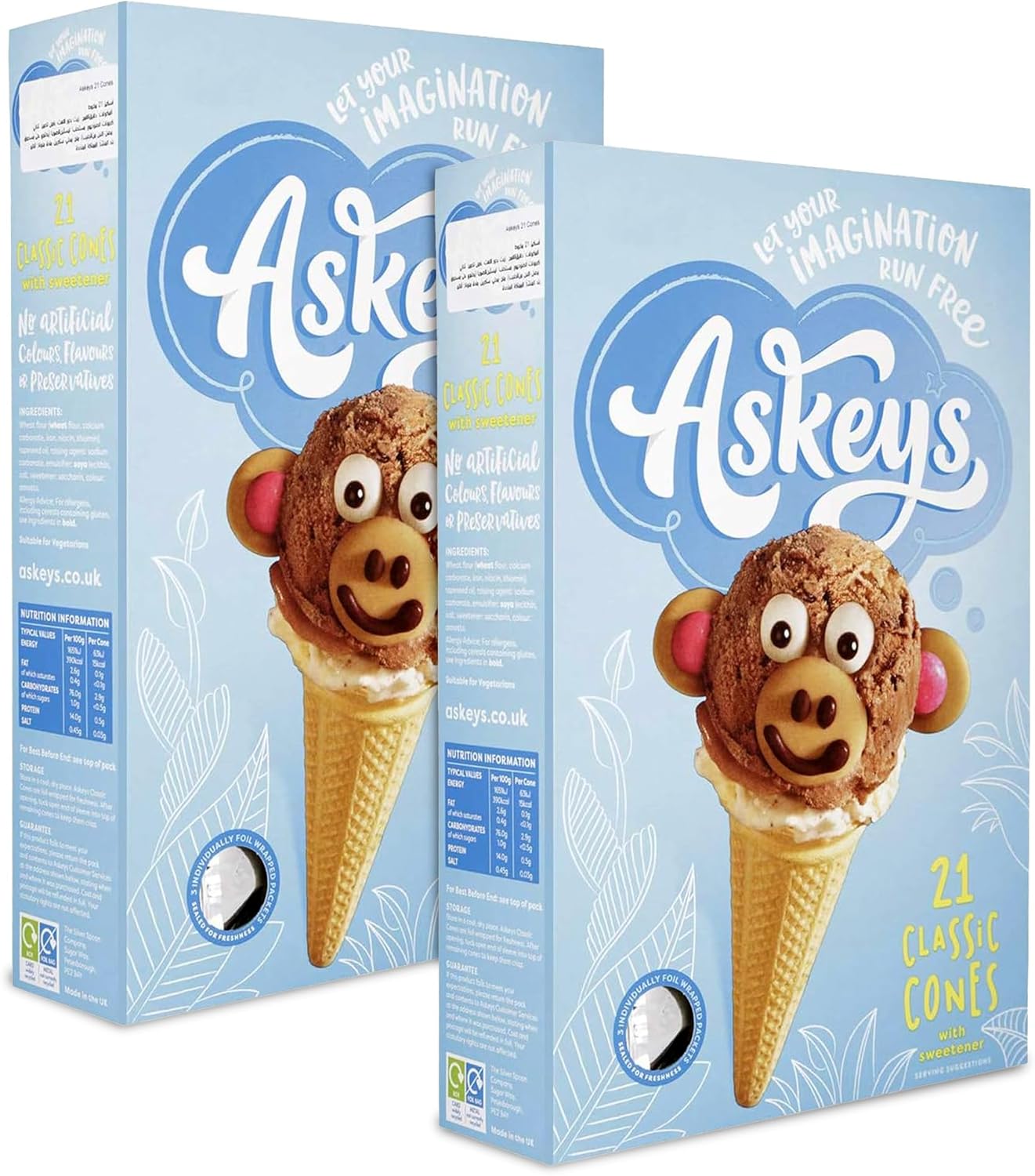 Askeys Classic Ice Cream Cones 2 Pack (42 Cones) Amazon.co.uk Grocery