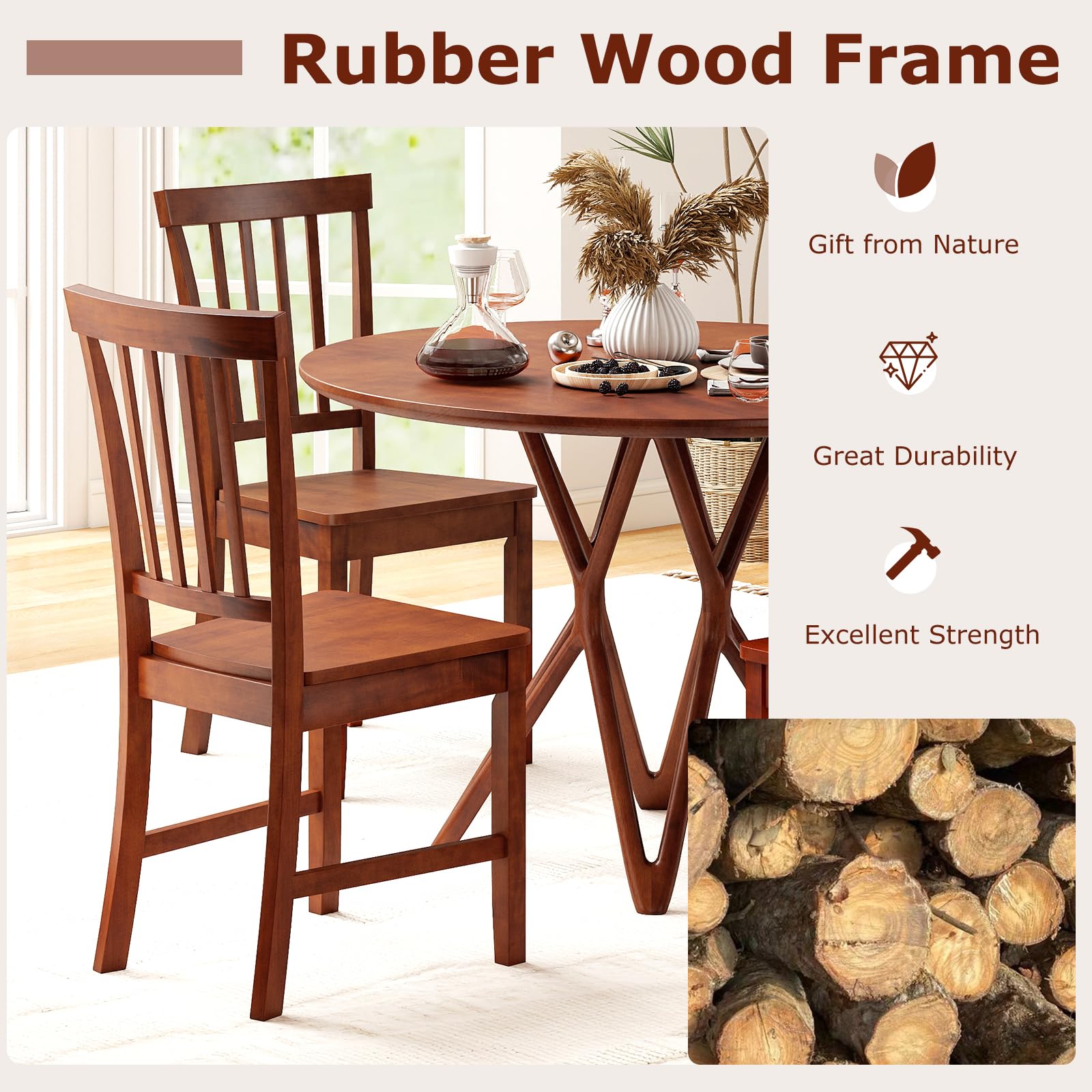 テーブル・チェア・ハンモック Wood Kitchen Table 2 HCT-024-1 Amazon.com - Giantex Wood Dining Chair Set of 2, Farmhouse Wooden