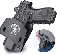 Vista 1 de WARRIORLAND Funda OWB Kydex con corte óptico, ajuste seleccionado para Glock 17/19/19X/43/43X MOS, sin riel 1911, Hellcat/Hellcat Pro, Taurus