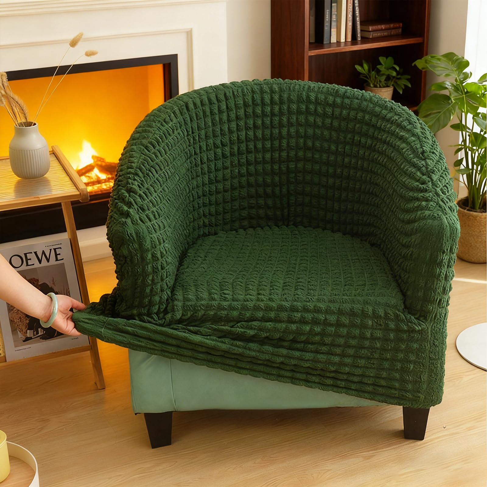 BUERPINKING Fauteuilhoes, stretch, elastische stoelhoes met vier antislip strepen, stoelbeschermer met armleuning, wasbare stoelbeschermer voor woonkamer, kantoor, donkergrijs BUERPINKING Fauteuilhoes, stretch, elastische stoelhoes met vier antislip strepen, stoelbeschermer met armleuning, wasbare stoelbeschermer voor woonkamer, kantoor, donkergrijs