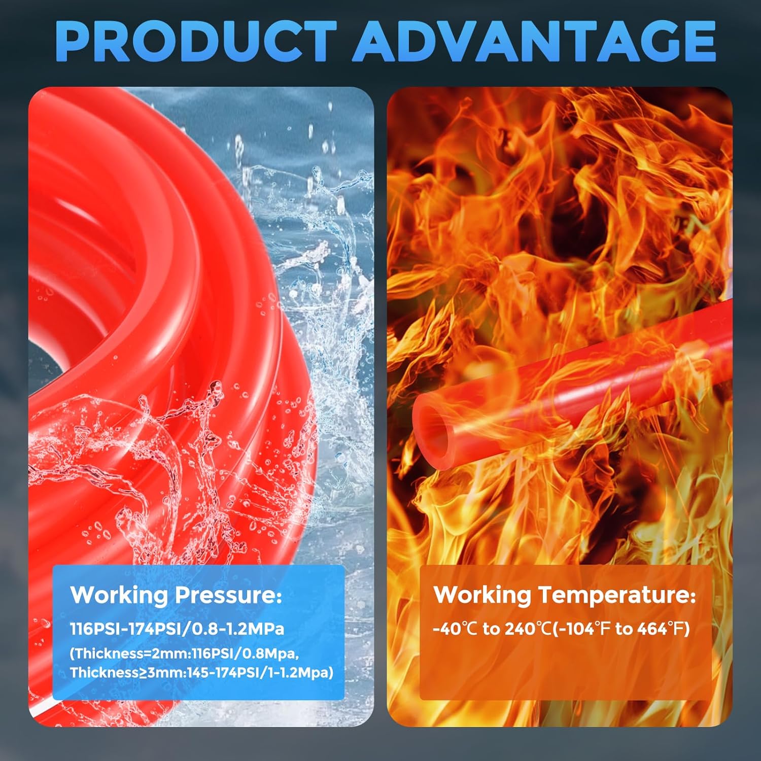 Silicone Tubing,4mm ID x 7mm OD Pure Silicon Tube High Temp Silicone Hose [for Home Brewing,Pump Transfer,Aquaponics]-3.3 ft Length/Red