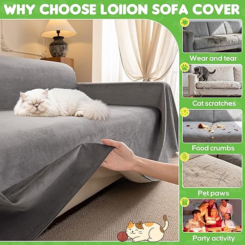 Miniatura 6 de Protector de muebles contra arañazos para gatos, ultra suave, impermeable, para mantener a los gatos alejados, protectores de sofá aptos para
