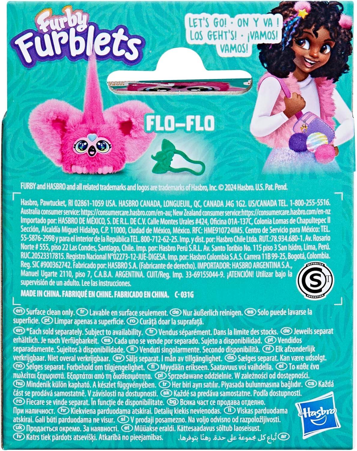 Furby Furblets Flo-Flo Mini Friend, Electronic Plush Toys, Pink Flamingo, Speaks Furbish & Plays Music, Series 5, Easter Basket Stuffers, Ages 6+