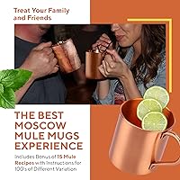 Vista 7 de Solid Copper, Tazas de Cobre para tragos Moscow Mule, 16 y 22 onzas, Cobre Puro 100 %, Tazas para Moscow Mule Auténticas, Anaranjado