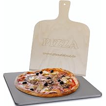 Pizza Steel & Baking Steel 38 x 33 cm 8 mm Ground Steel for Oven & Grill Pizza Peel Set Polished solid 8 mm thick premium baking steel for best heat conduction and extra crispy pizza