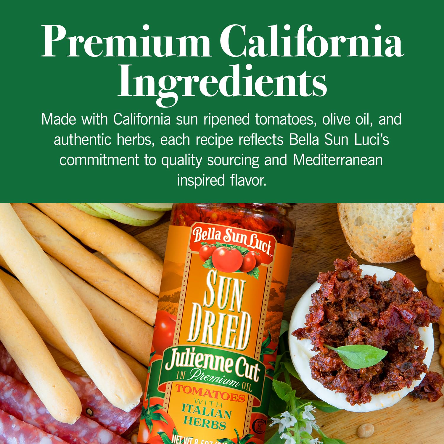 Bella Sun Luci Bruschetta with Italian Basil & Sun-Dried Tomatoes 8.5oz image 3