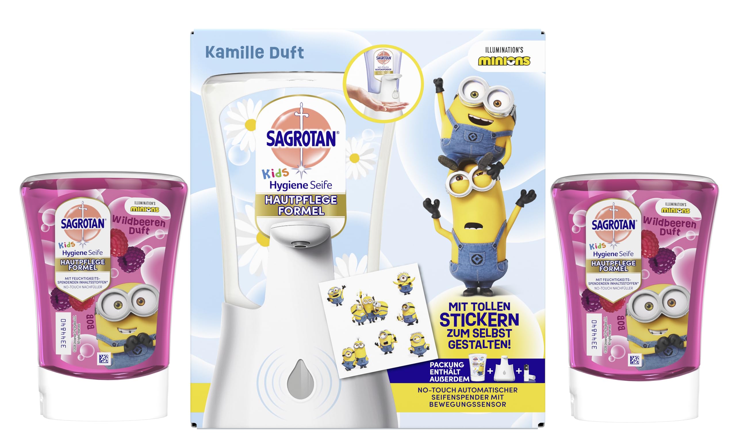 Sagrotan No-Touch Kids Starter Set inkl. 1 x 250 ml Nachfüller Kamille & 2 x 250 ml Nachfüller Wildbeere