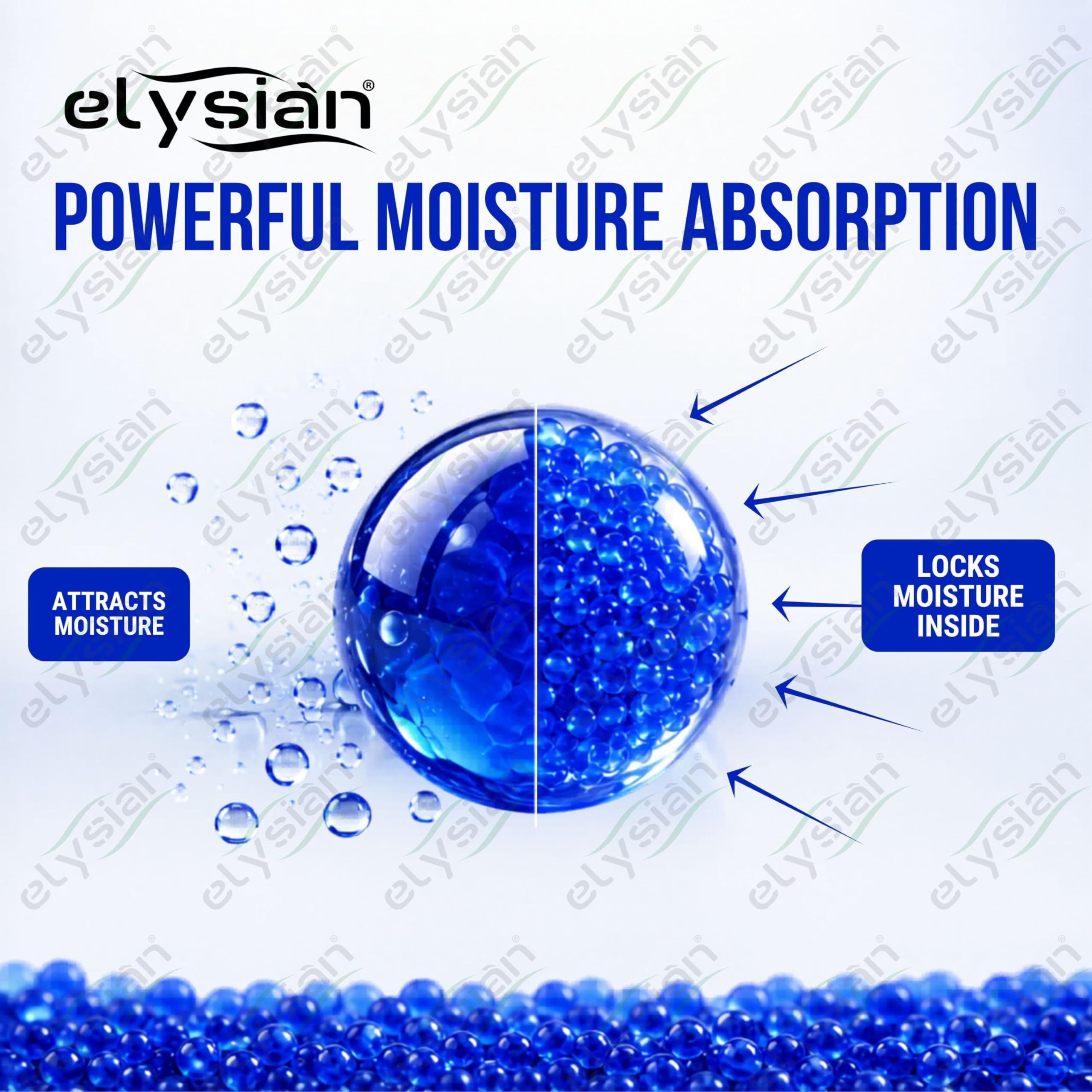 Elysian Blue Color Indicating Desiccant Silica Gel Beads, Industry Standard 2-5mm Rechargeable Moisture Absorbent (Blue to Pink) Pack of 100 Gram 2