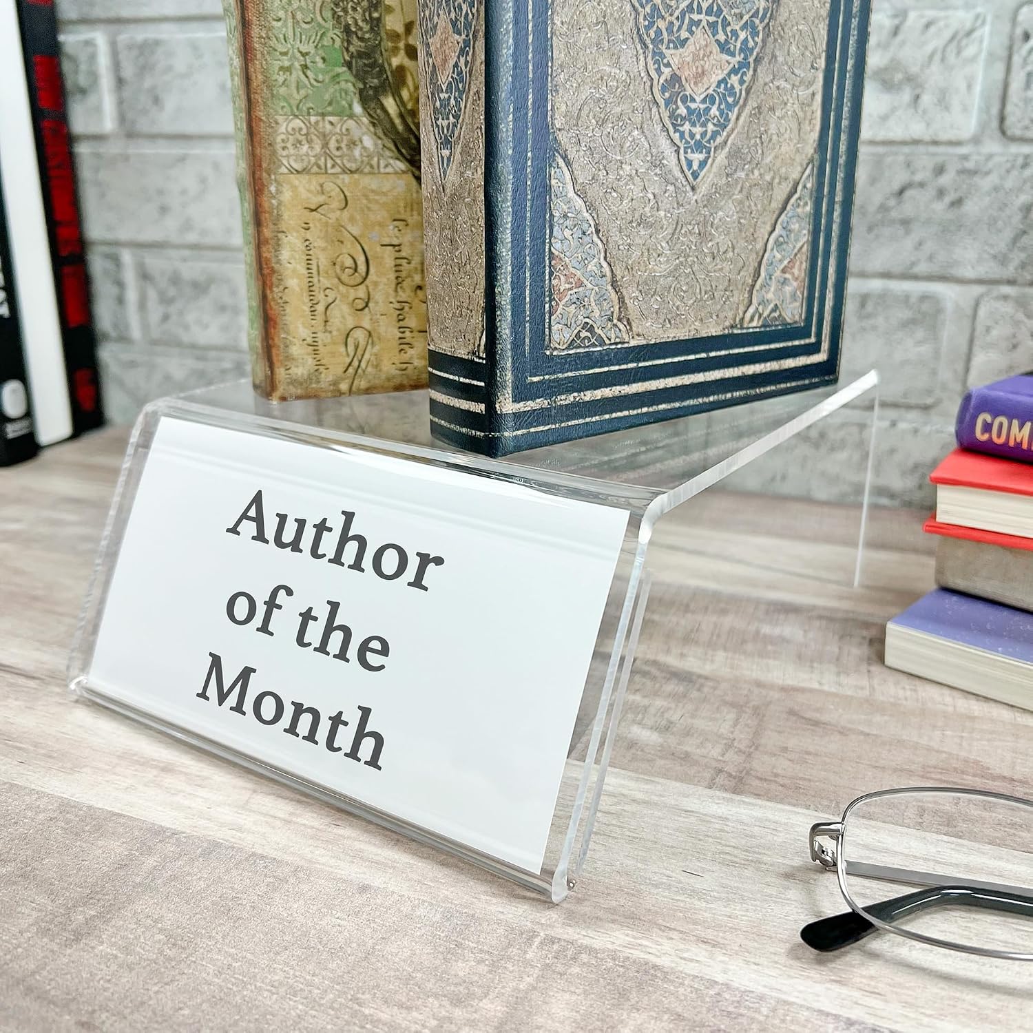 Plymor Clear Acrylic Sign-Holder Display Riser, 3.25" H x 6.5" W x 8.25" D (3/16" thick) (3" x 6.5" Sign)