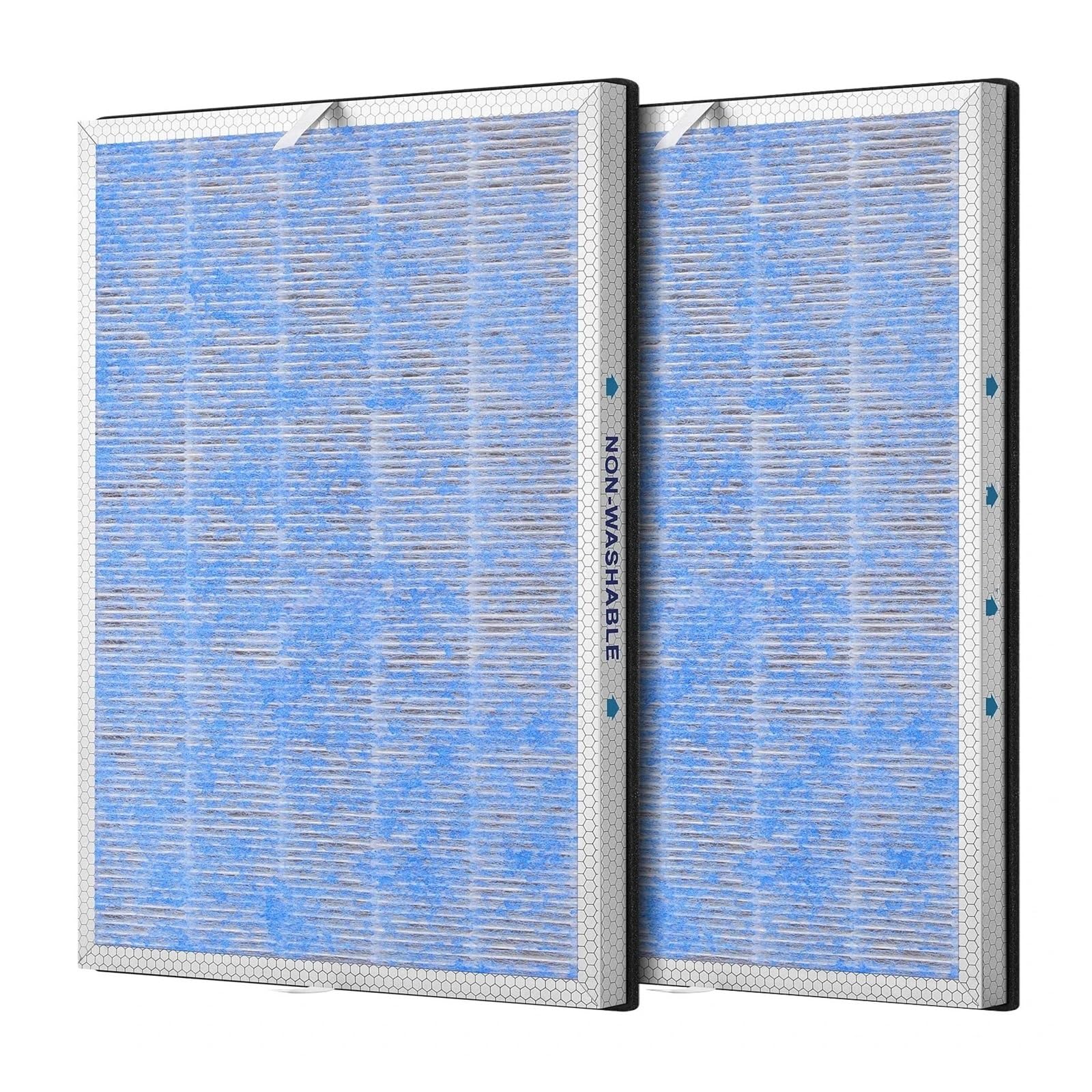Compatible Con Soluciones De Membrana MSA3 MSA3S Filtro De Aire | Malla acodada de los elementos los reemplazos del cartucho del purificador de la estera del flujo de la hoja carbono(2 Pcs)
