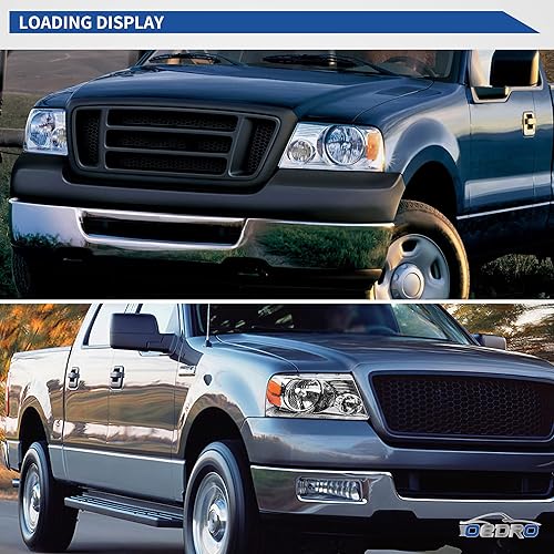 Miniatura 8 de oEdRo Reemplazo del conjunto de faros delanteros para Ford F15006-08 Lincoln Mark LT 2004-2008 con reflector ámbar, carcasa cromada, lente
