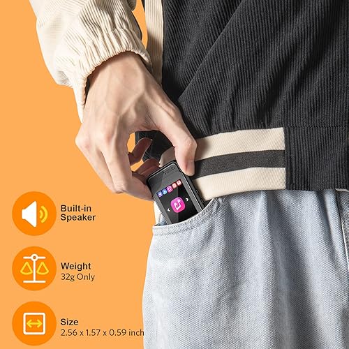 Miniatura 7 de Reproductor de MP3 con Bluetooth 5.3, reproductor de música portátil con altavoz y ranura para tarjeta micro SD, reproductor de MP3 con radio FM,