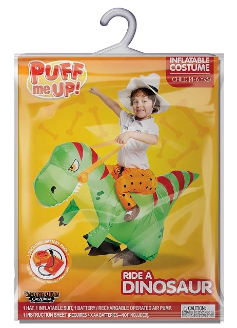 Foto 7 de 7 de Spooktacular Creations Halloween Inflable Costume Ride A T-Rex Dinosaur Air Blow-Up Deluxe Halloween…
