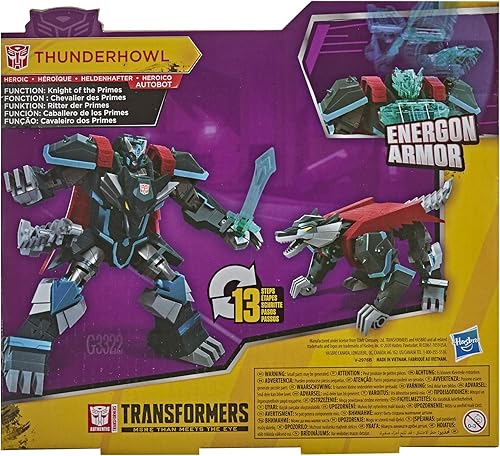 Miniatura 10 de Transformers Bumblebee Cyberverse Adventures Ultra Class Thunderhowl figura de acción, Energon Armor Power Up, para niños de 6 años en adelante,