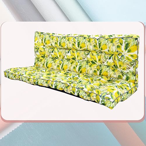 Miniatura 44 de Cojín para columpio de 2-3 plazas, cojines para exteriores con respaldo grueso de 4 pulgadas, almohadilla antidecoloración impermeable para jardín,