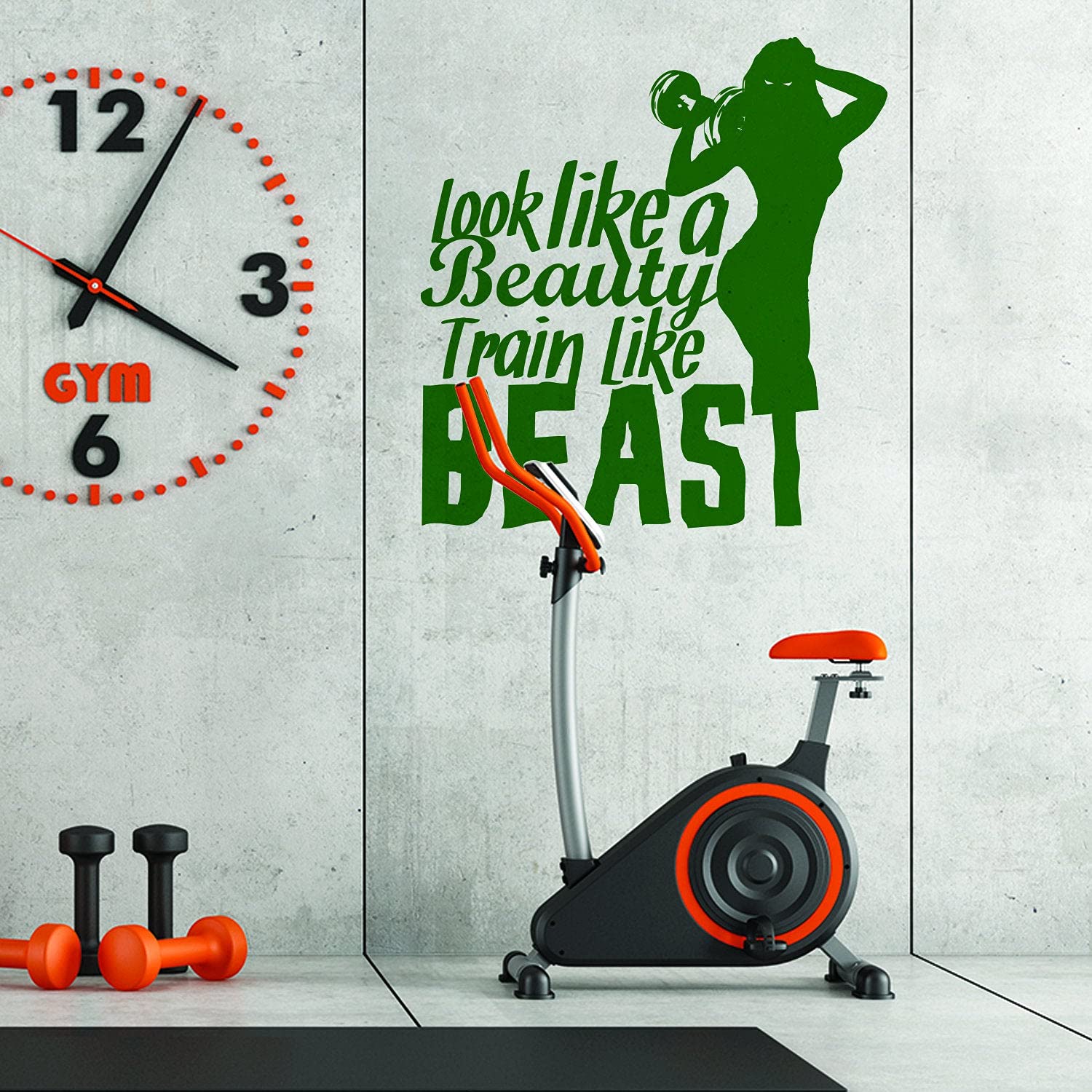 Calcomanía de vinilo para decoración de pared de gimnasio de fitness – Pegatinas inspiradoras para deportes motivacionales citas para sala de ejercicio bestia modo calcomanías