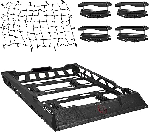 YITAMOTOR Cesta de carga universal para techo de 47 x 36 pulgadas con red de carga cesta de acero para techo soporte de equipaje para subcompacto