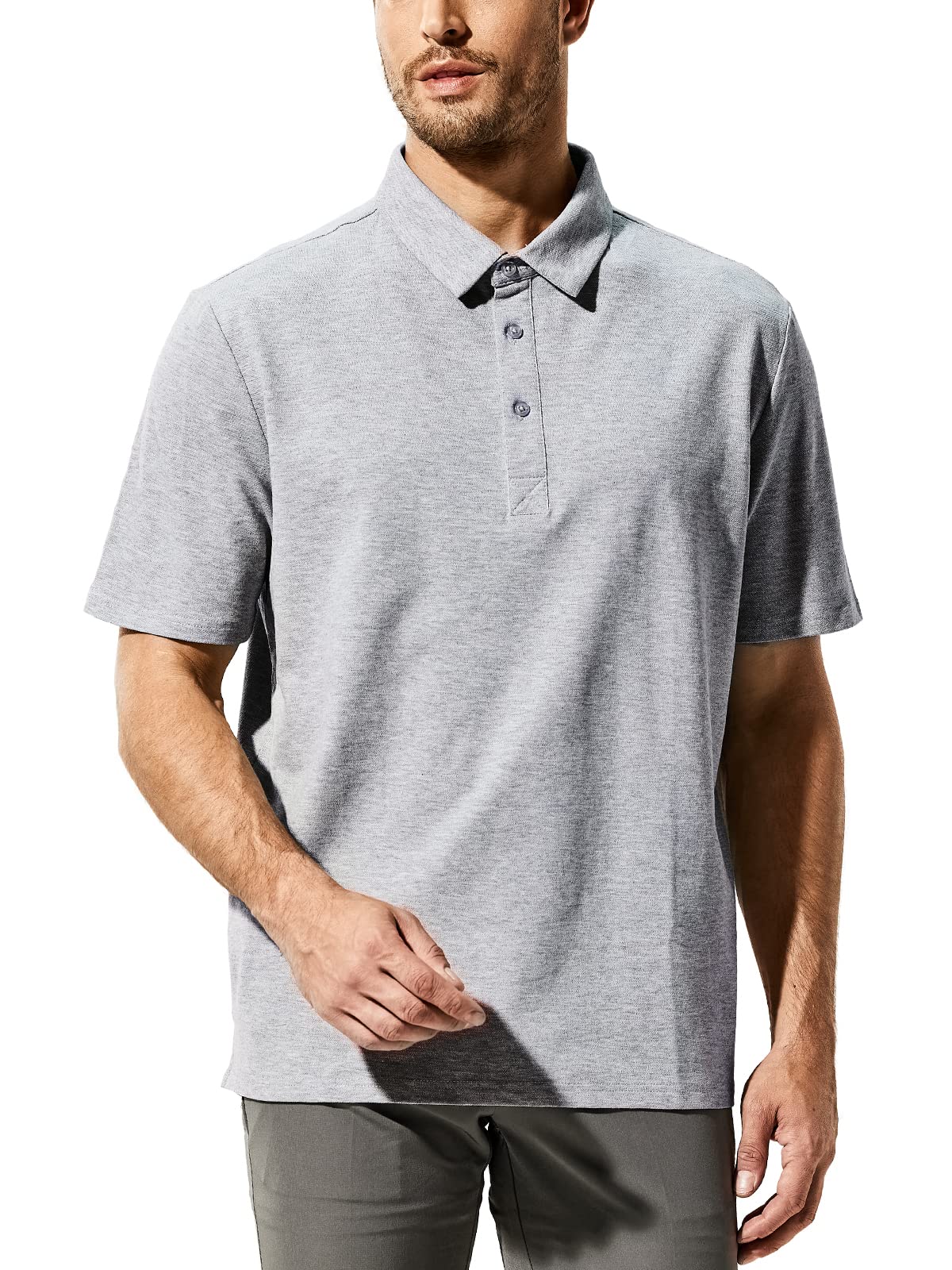 MIERMen's Polo Shirts Regular Fit Cotton Golf Shirt Short Sleeve Breathable Casual Collared Tshirts Fashion