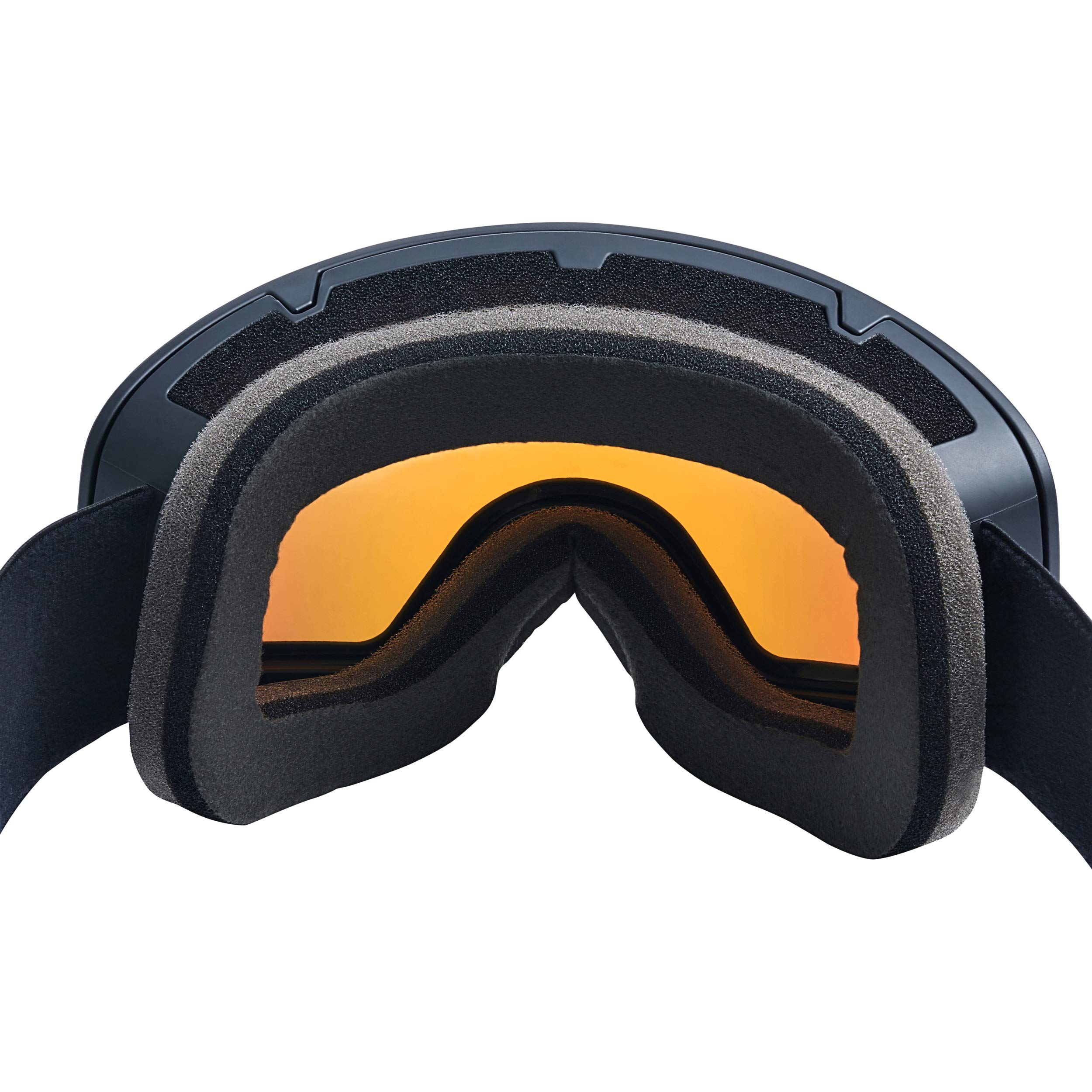 Black Crevice Occhiali da Sci – Schladming – Doppio Parabrezza, Rivestimento Anti-Appannamento, Protezione UV400 (Nero/Arancione, L (Circonferenza Testa 58-61 cm))..