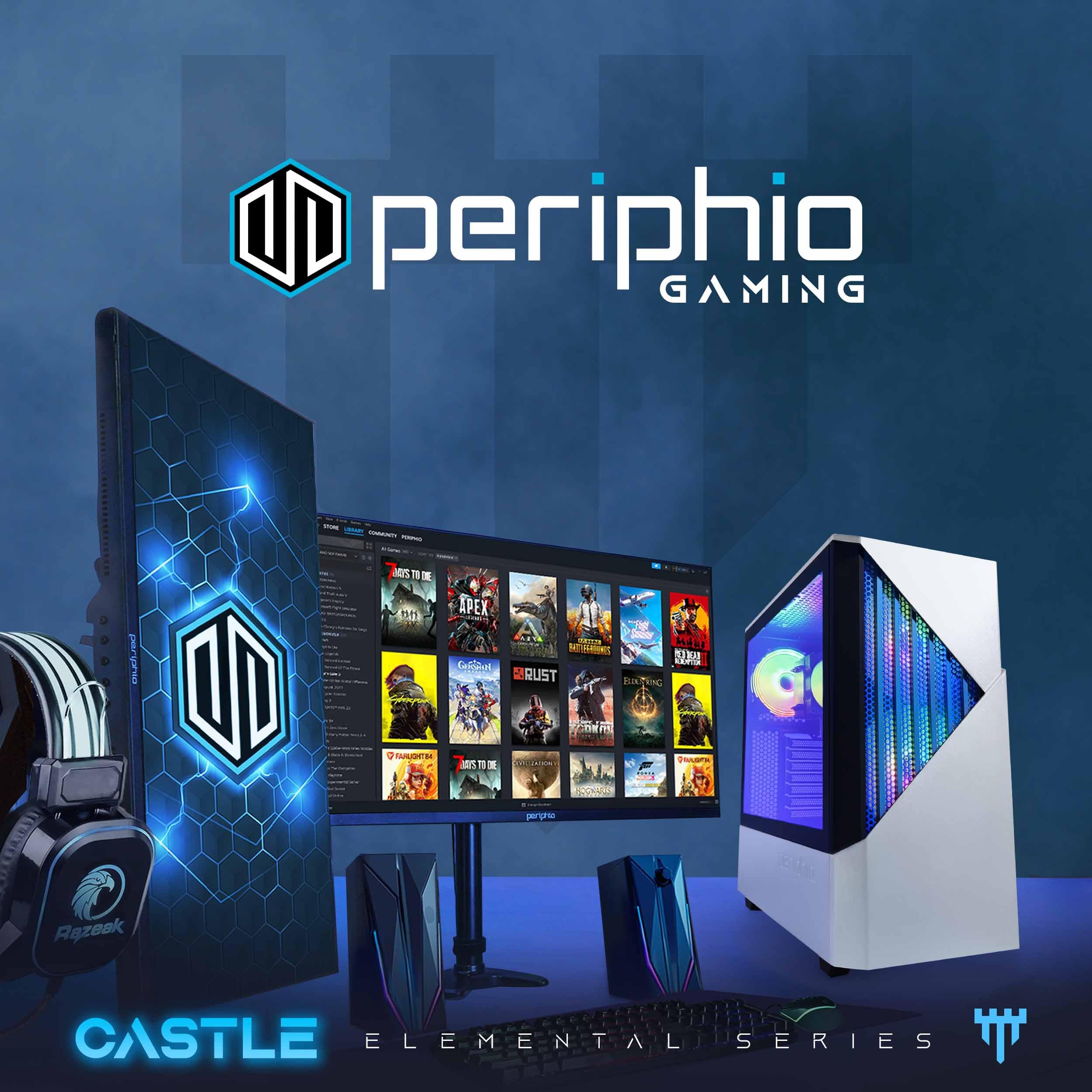 Amazon.com: Periphio Castle Gaming PC, AMD Ryzen 5 5500 up to 4.4