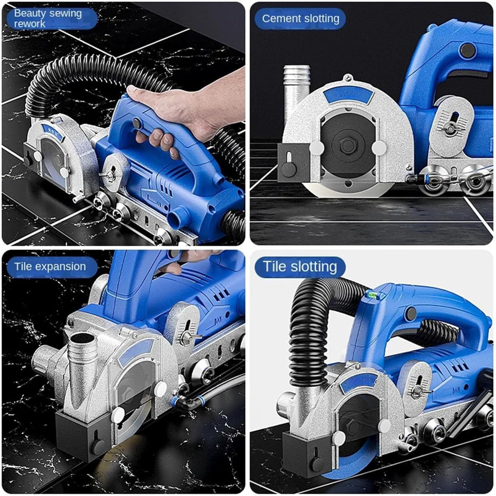 Limpiador Juntas Azulejos 9000 RPM, Herramienta Eléctrica for Quitar lechada de 1200 W Herramienta Ranuradora, Máquina de Limpieza de Juntas de Azulejos