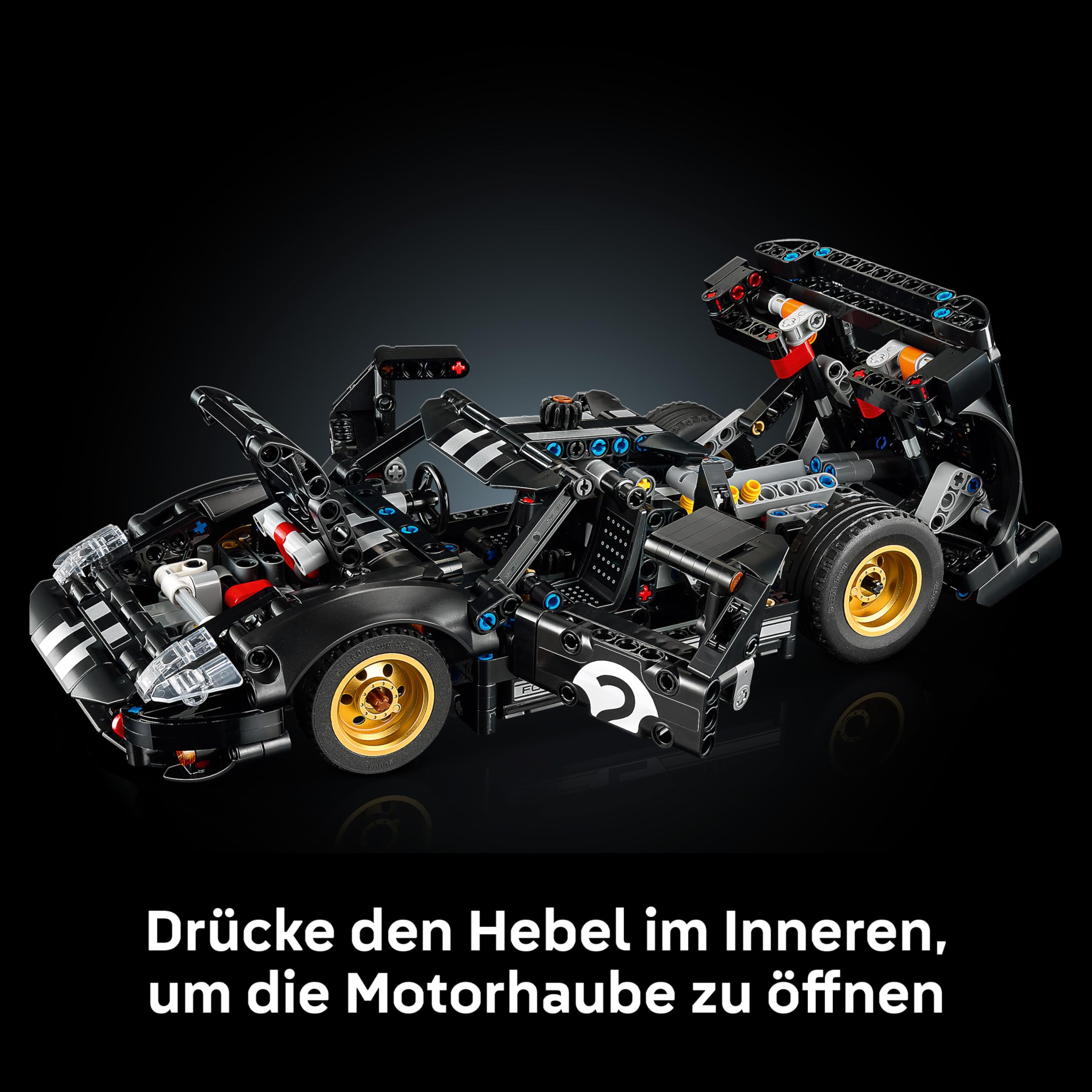 LEGO Technic 1966 Ford GT40 MKII Rennwagen - Bauset für Erwachsene - Modellauto zum Sammeln mit Lenkung und V8-Motor - Rennauto zum Ausstellen und Spielen - Geschenk für Männer und Frauen - 42223