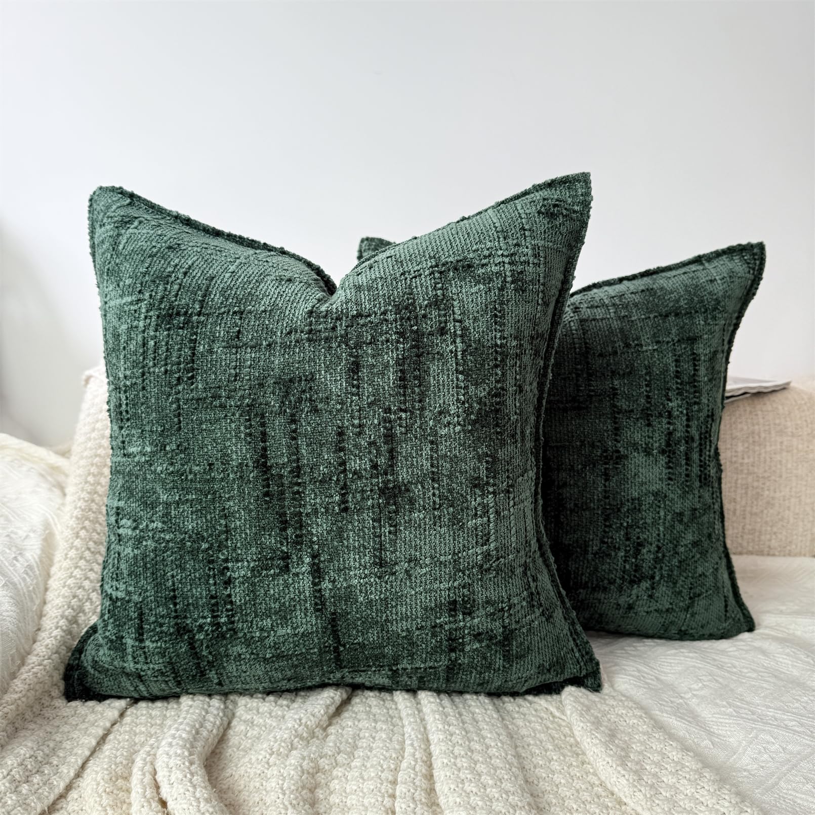 OYIMUA 2er Set Deko Kissenbezug 50x50 Flauschig Kissenbezüge