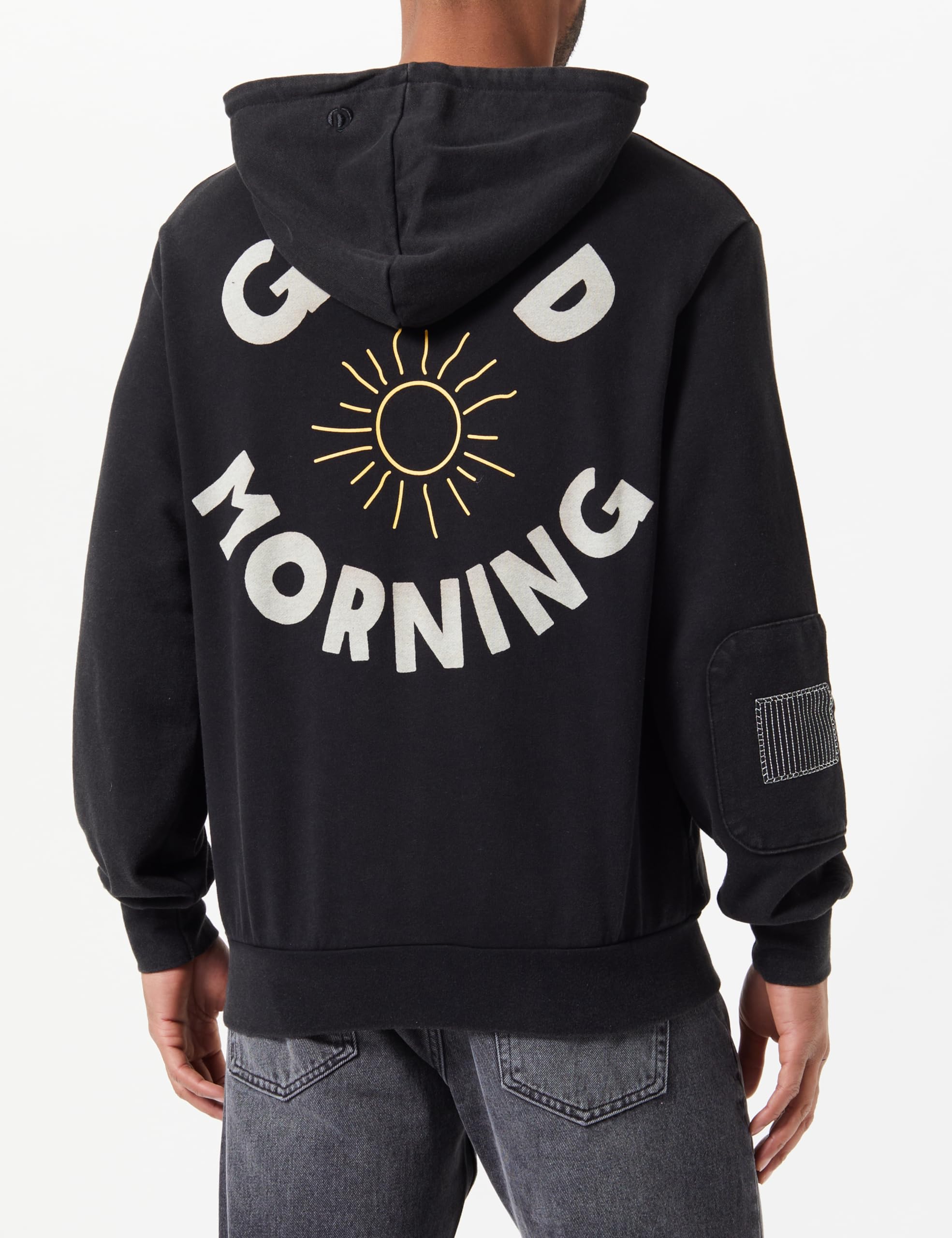 Desigual Sudadera para Hombre Mario, Negro, S