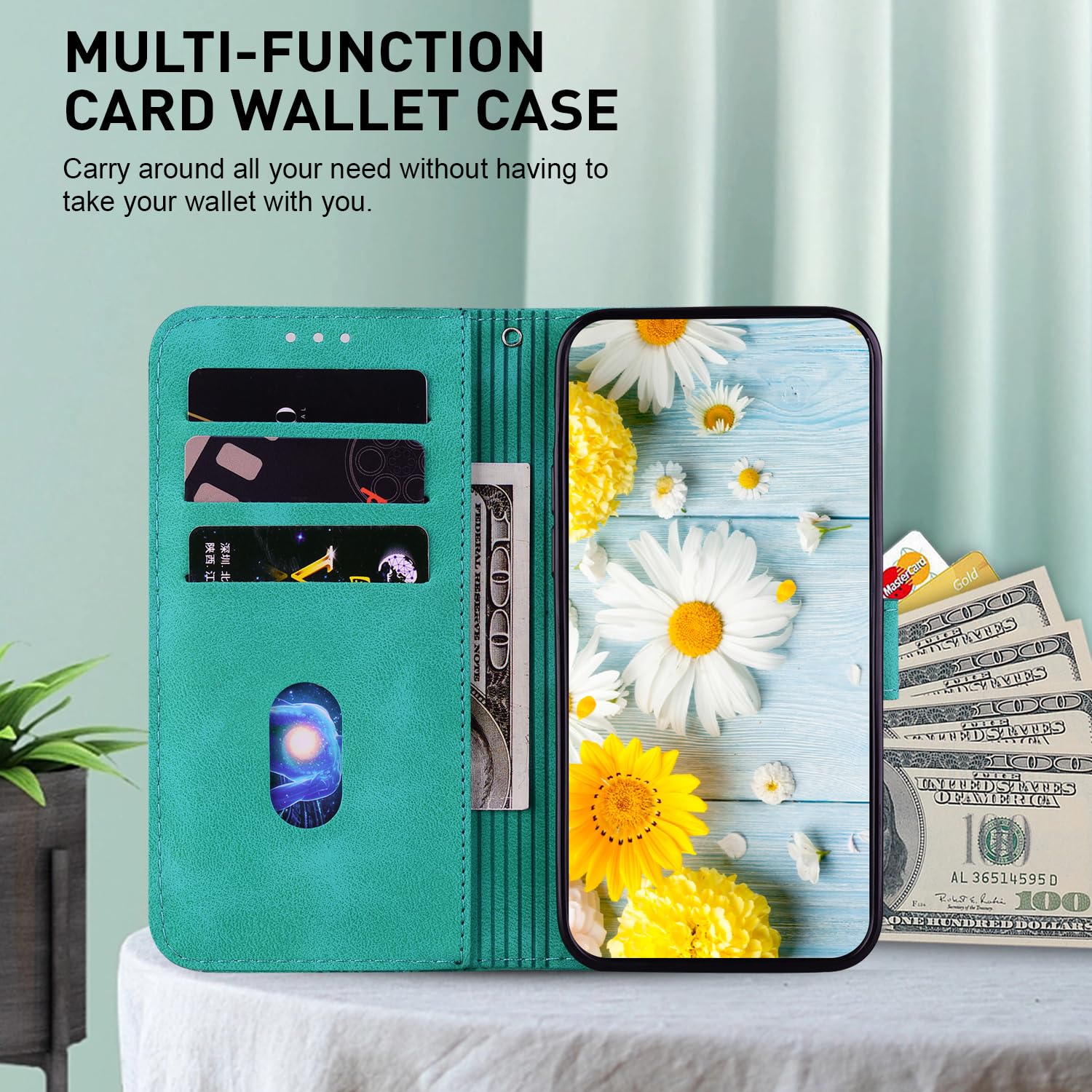Rosbtib Case for Xiaomi MI 14 5G 6.36 inch 2023 Case PU Leather with Card Slot Stand Function Magnetic Flip Case for Xiaomi 14 5G - Image 3