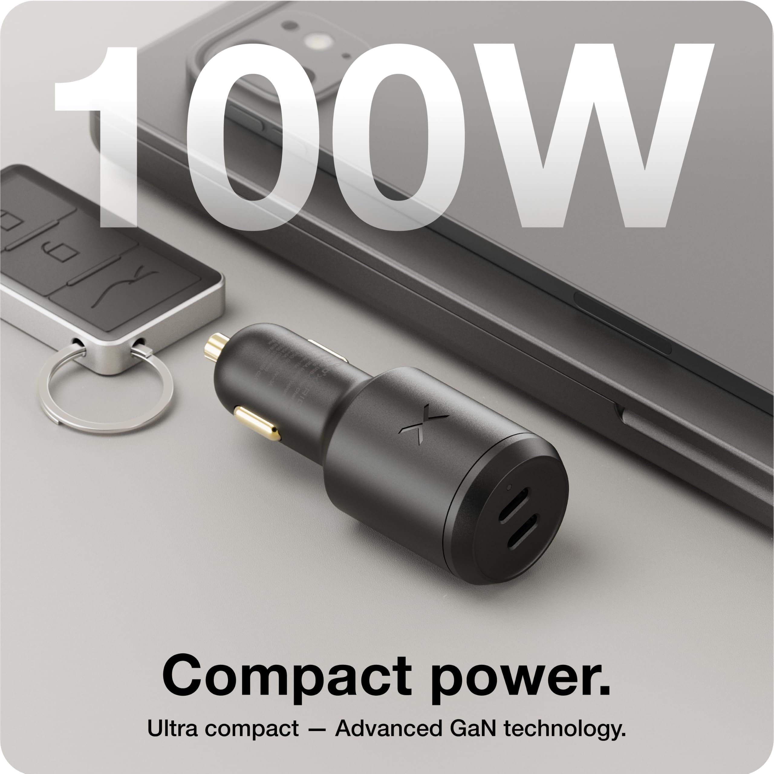 NOCO XGrid XV100 100W 2 Puertos USB-C Carga Rápida Cargador de Coche | Carga rápida para MacBook Pro / Air, iPhone 17 / 16 / 15, iPad Pro, Samsung Galaxy S25, AirPods, Steam Deck y más