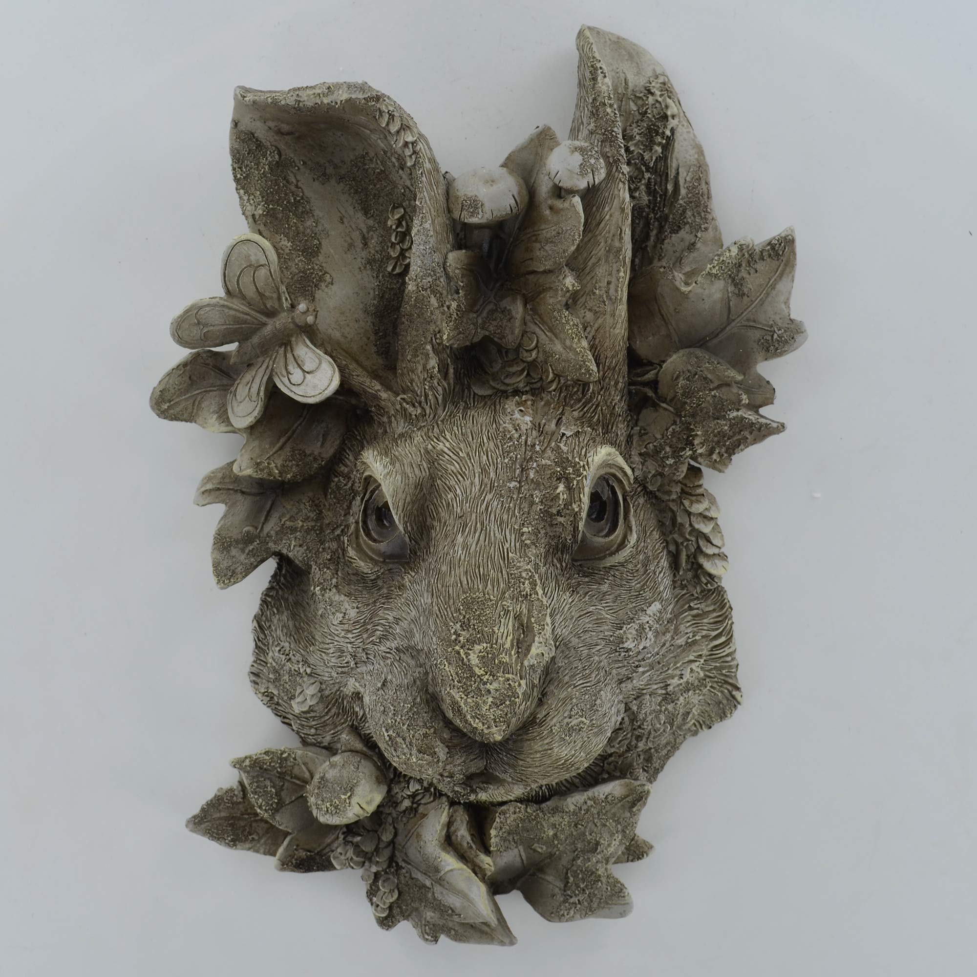 Prezents Grey Rabbit Woodland Wall Plaque Home Decor Garden Hanging Countryside Nature Wildlife Gift Idea H26.2cm