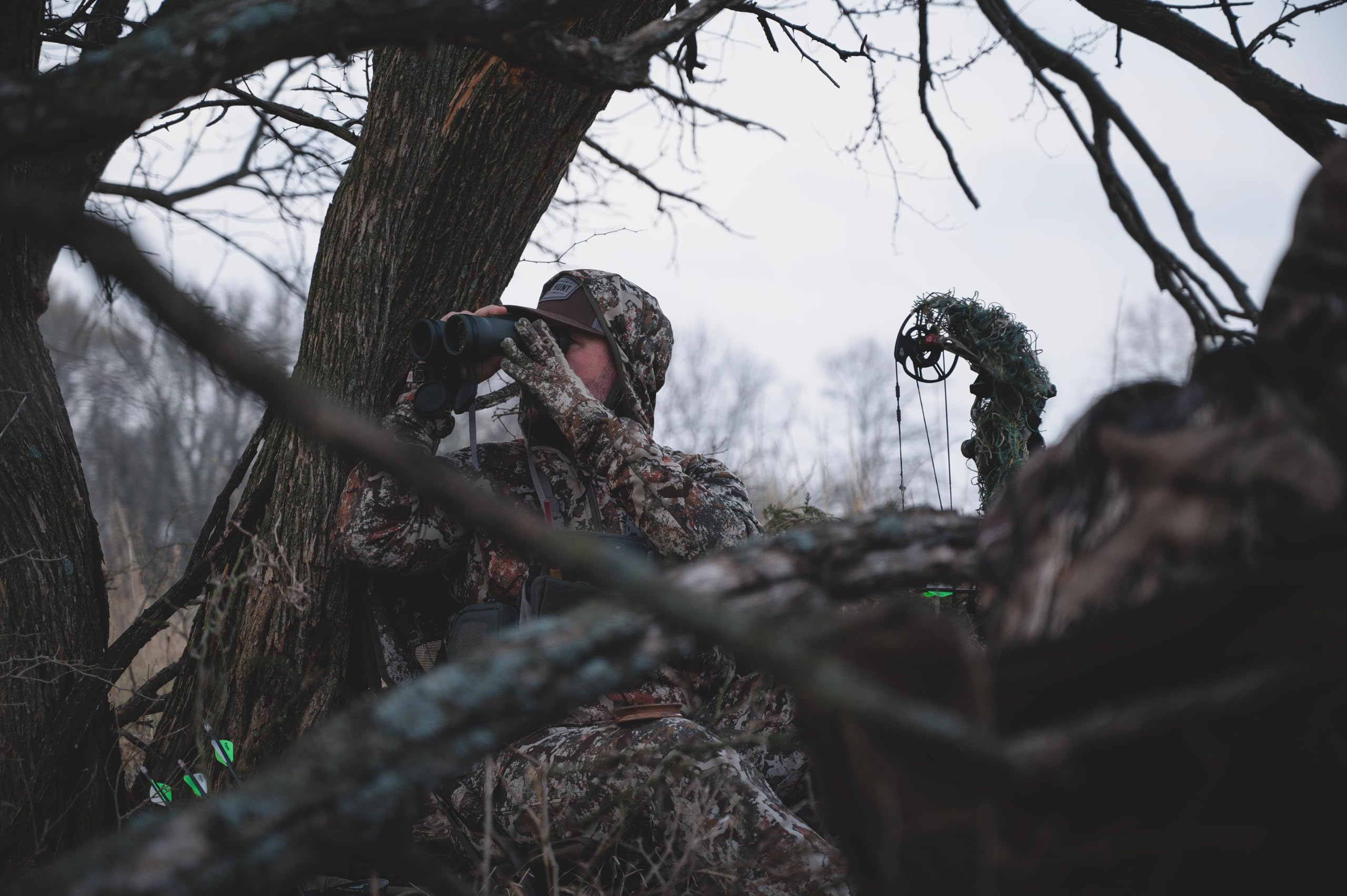 First Lite Aerowool Touch Liner Merino Wool Glove - Lightweight, Touchscreen Compatible Camo Hunting Gloves, First Lite Fusion, Large