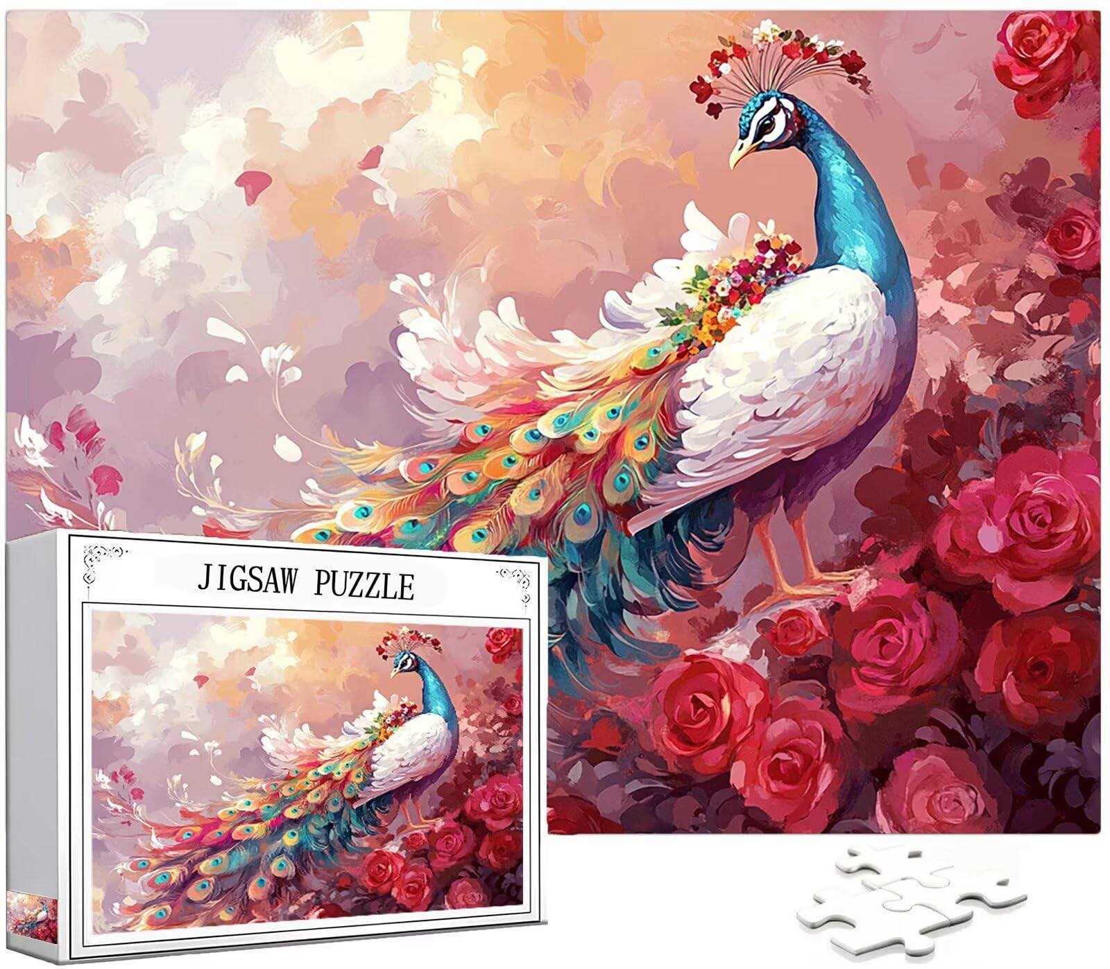 Paw Puzzle 1500 sztuk Dorosłych, Puzzle Kwiat Wzór Projekt, Jigsaw Dorosłych, DIY Rzemiosło Rodzina Zajęcia z Pakowaniem Pudełka, Dekoracja ścienna do domu, Prezent Kobiety, 87x57cm, Model248