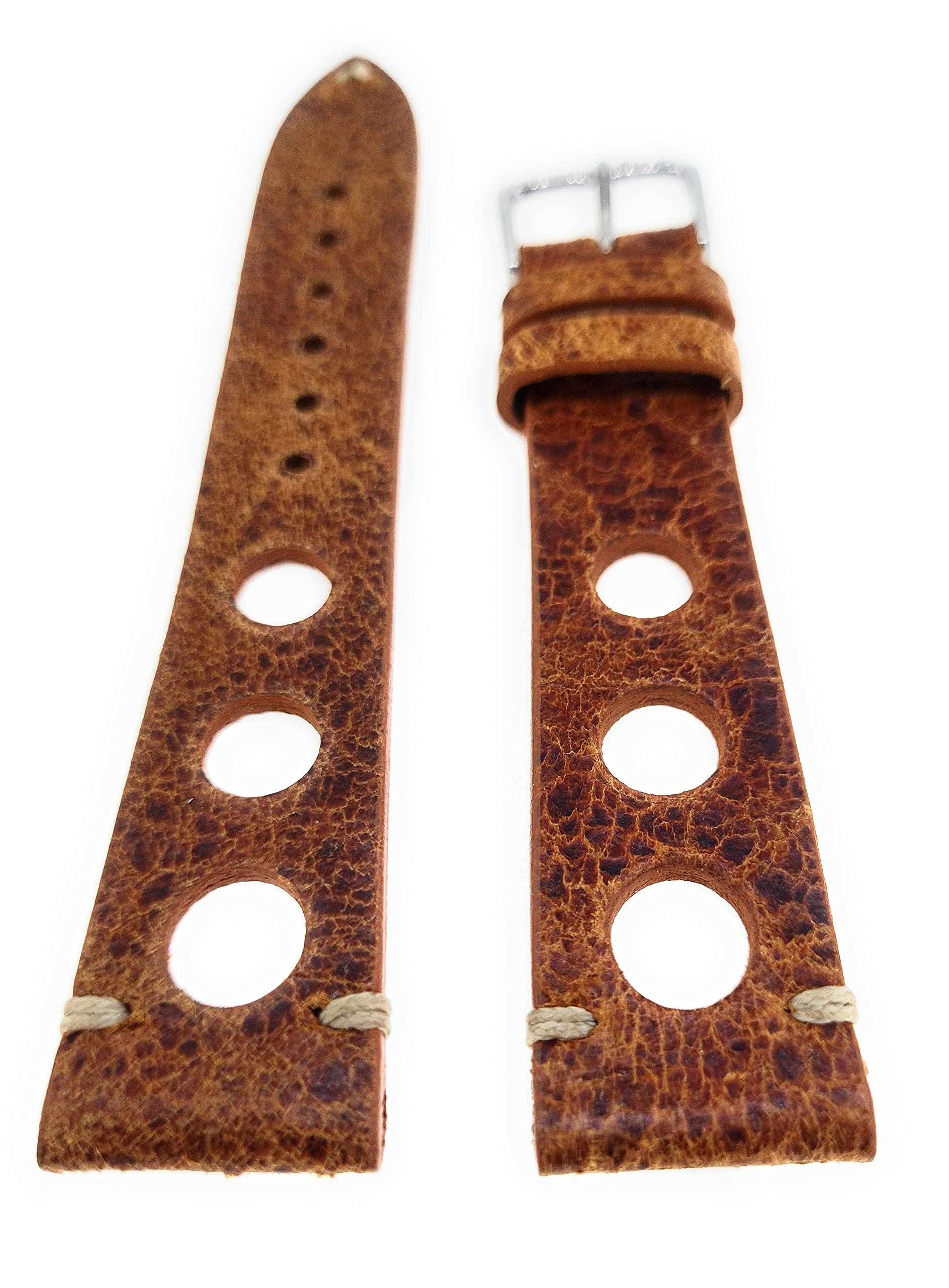 Cinturino in stile vintage Rallye, 20 mm, marrone, made in Germany