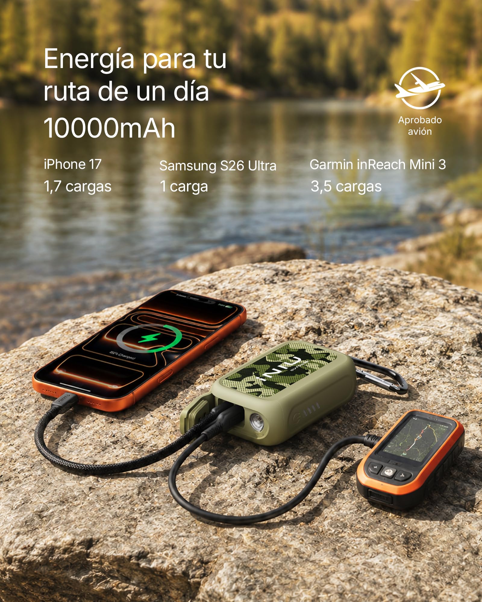 INIU 45W Power Bank, 10000mAh Cargador portátil Resistente para Exteriores