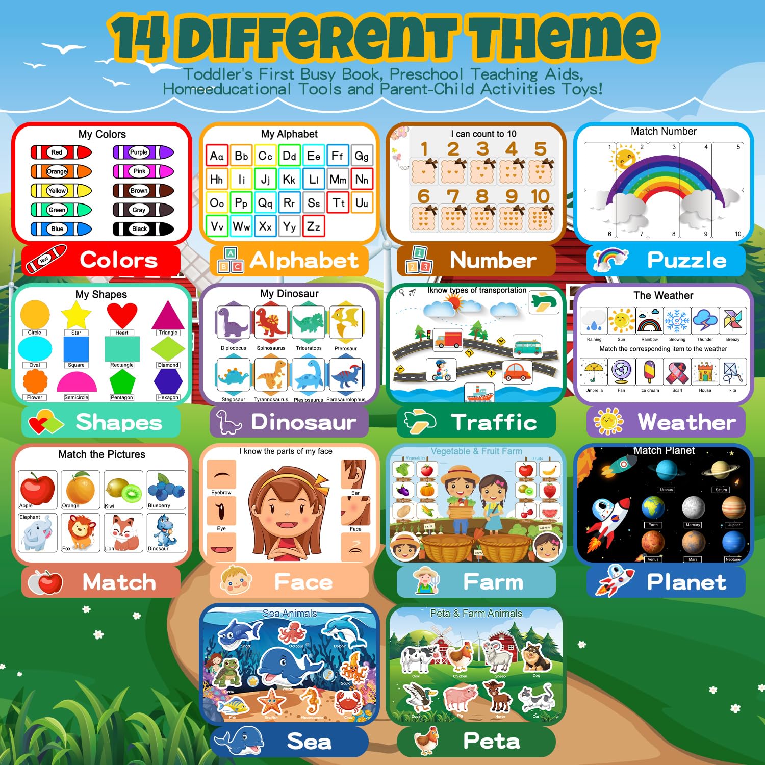 iHarPro Busy Book for Toddlers Ages 3‑5, Montessori Preschool Activity Book — Amazon image 3