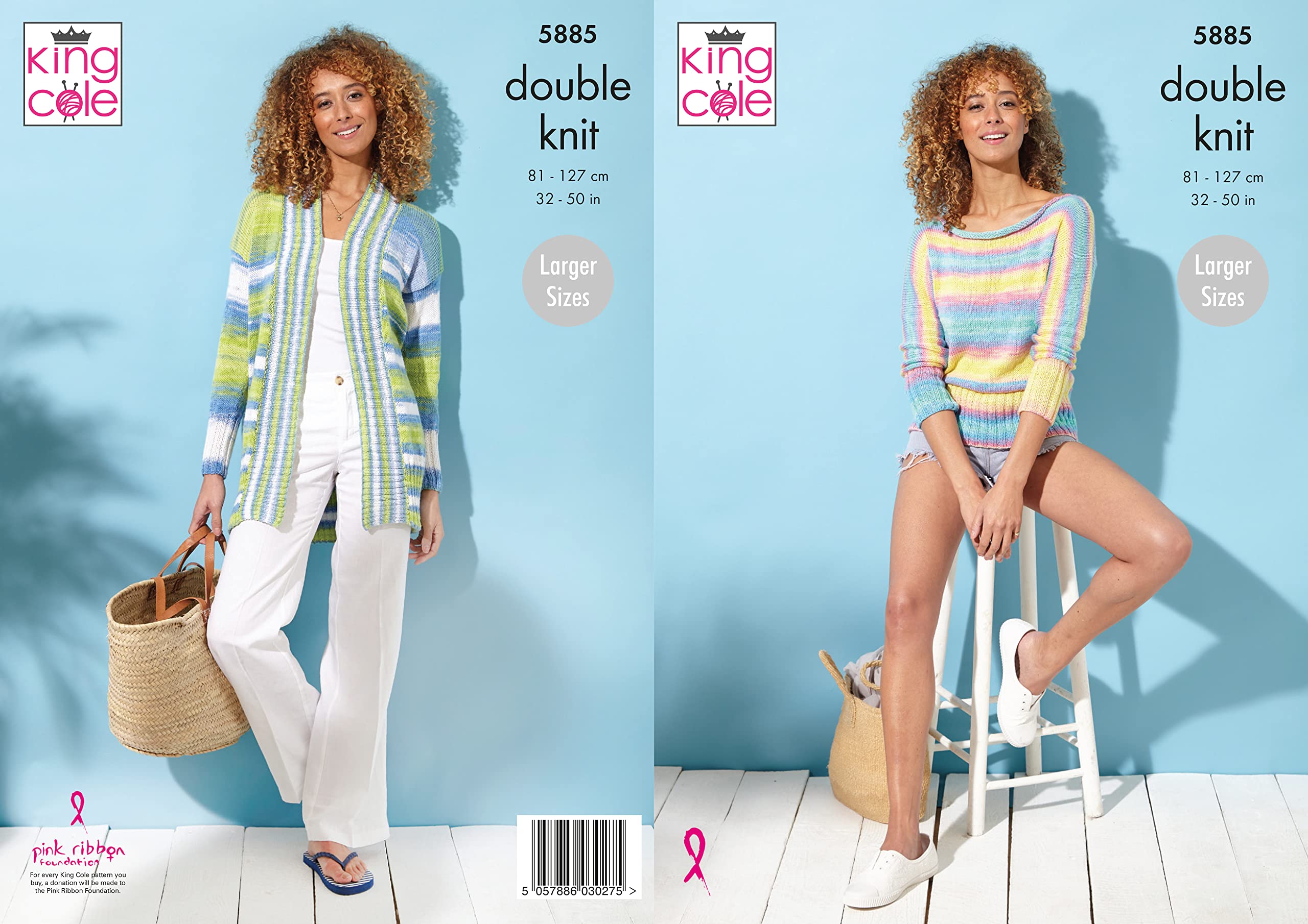 King Cole Tropical Beaches DK Knitting Pattern Jacket and Sweater 5885