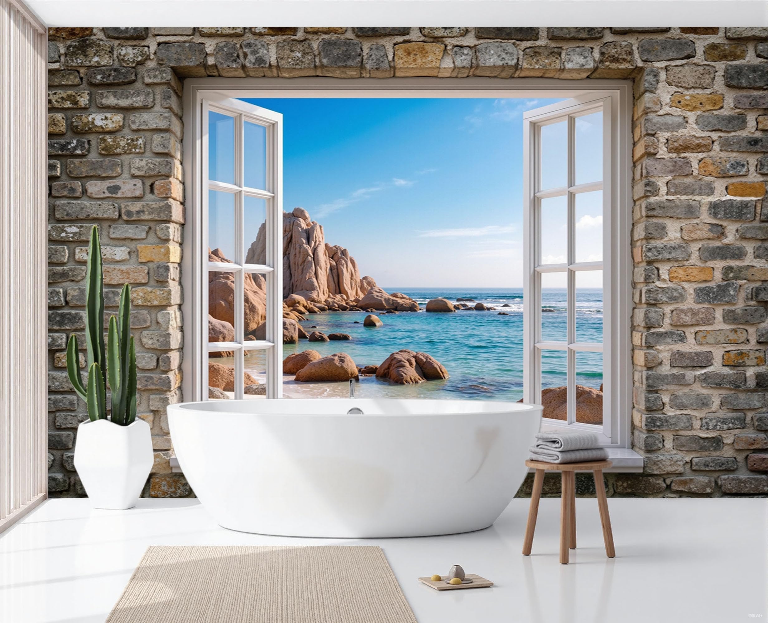 Papier peint panoramique pour agrandir une pièce sombre : effet marbre soie bleu 400x280 cm