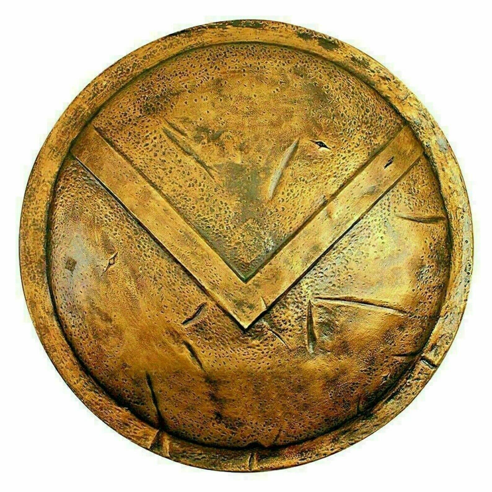 Nautical Store 300 Spartan King Armor Medieval Greek Leonidas Battle Armor Round Shield 24" Brown
