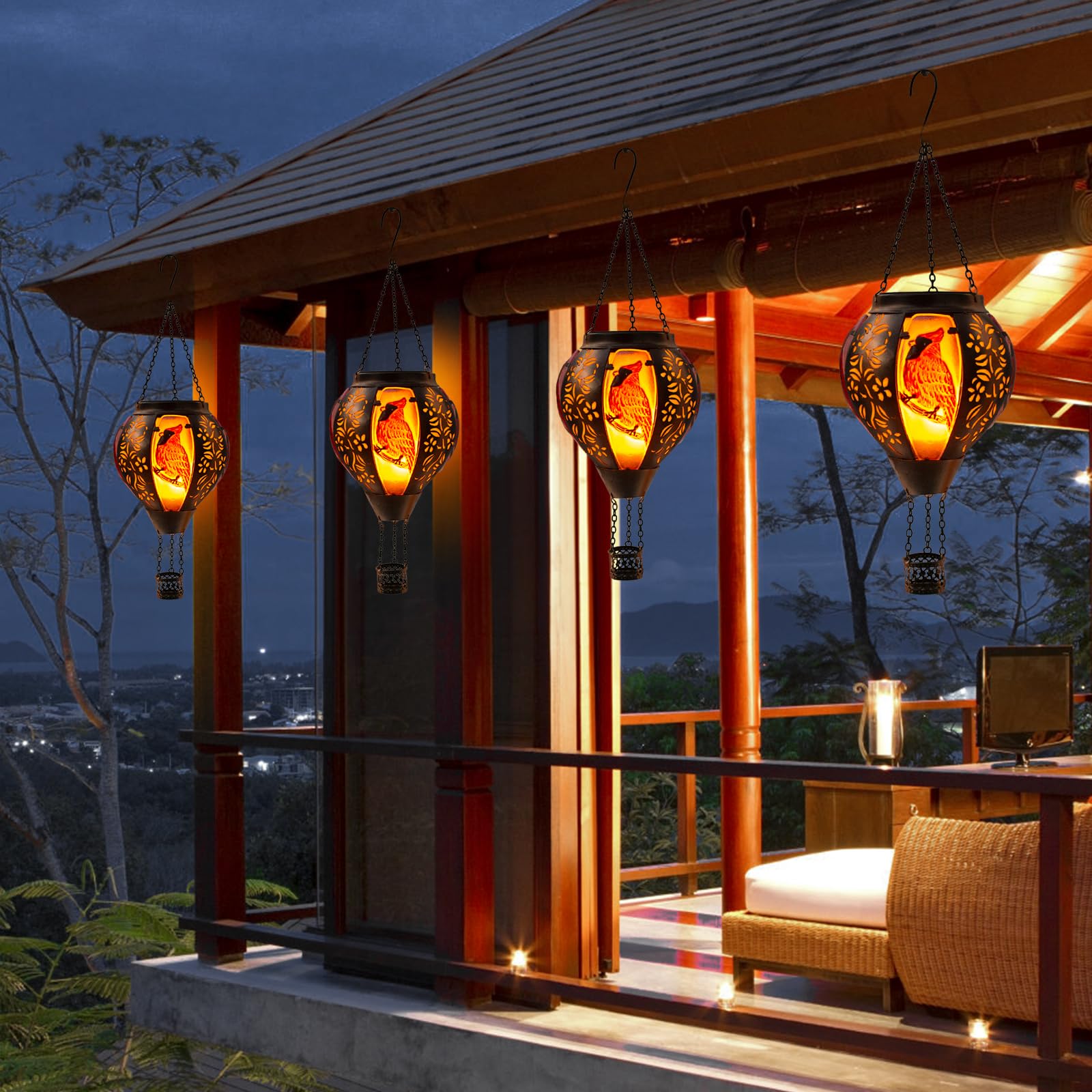 Lanterne Montgolfière Solaire Décorations Solaires à Suspendre En